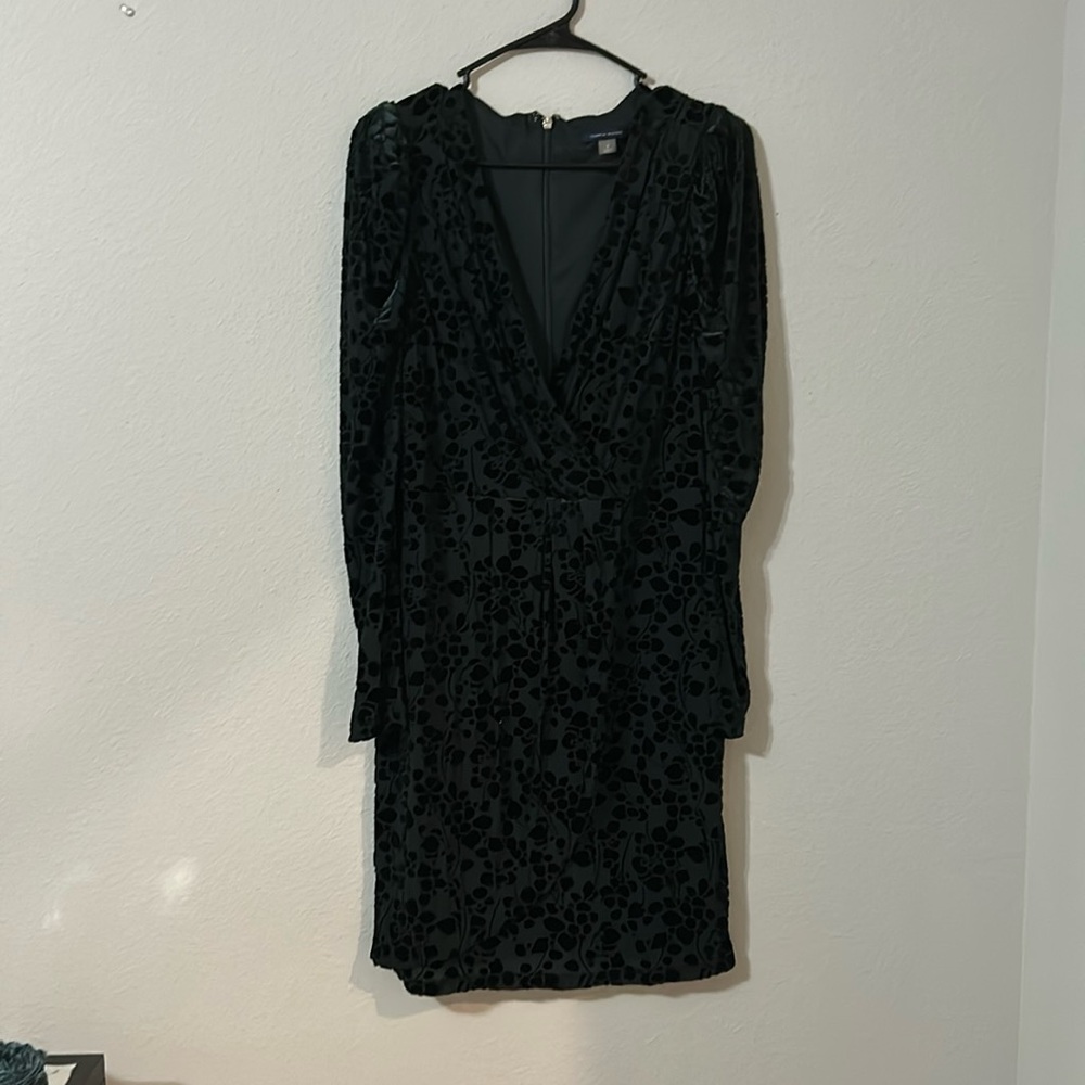 TOMMY HILFIGER Dress, Never worn, green with black floral patterns, Size:8